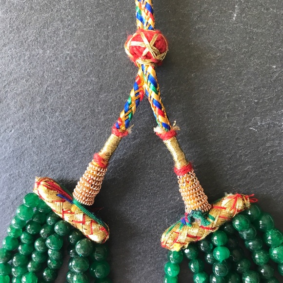 Genuine earth mined emeralds statement necklace - Picture 2 of 6